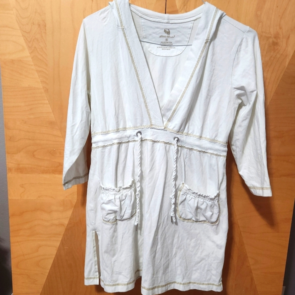Women's Eddie Bauer White Swimsuit Cover-up Size Medium
